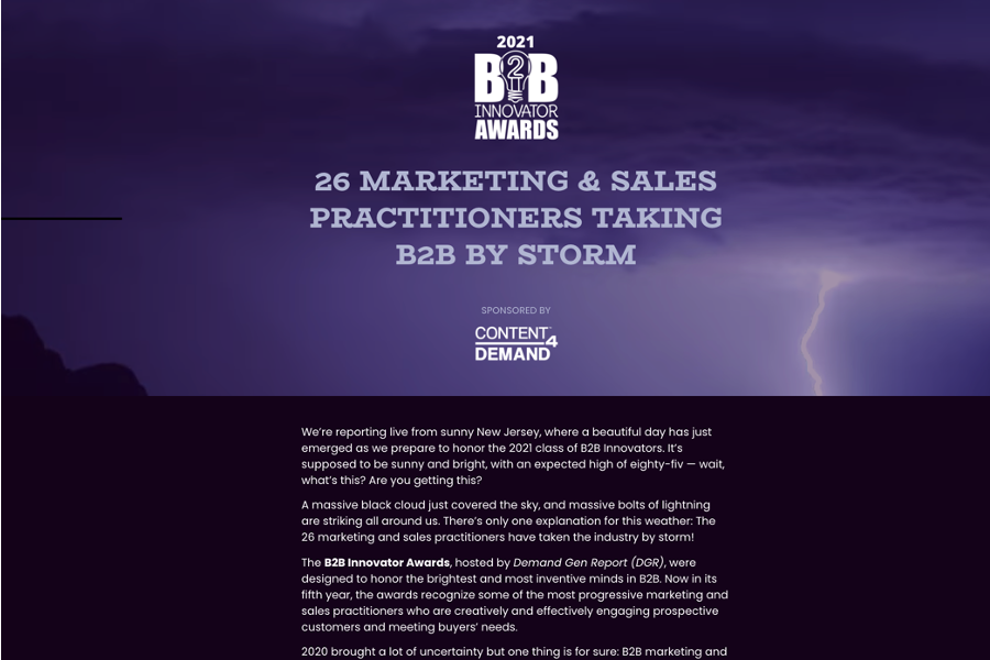 B2B Innovator Awards 2021